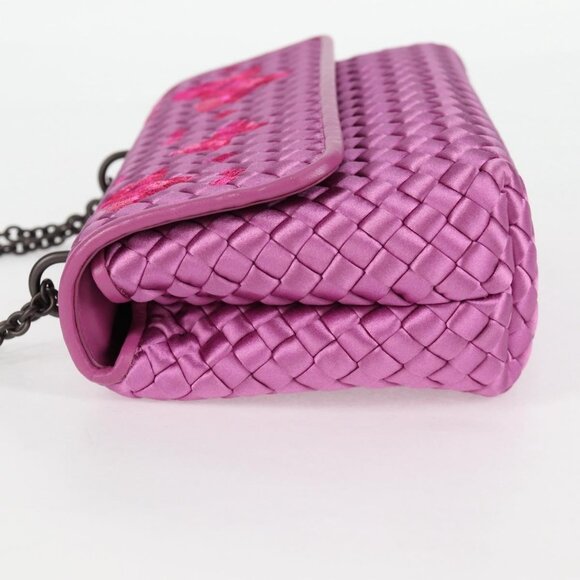 BOTTEGAVENETA INTRECCIATO Chain Shoulder Bag Leather Purple Auth 116278AM - Picture 4 of 16
